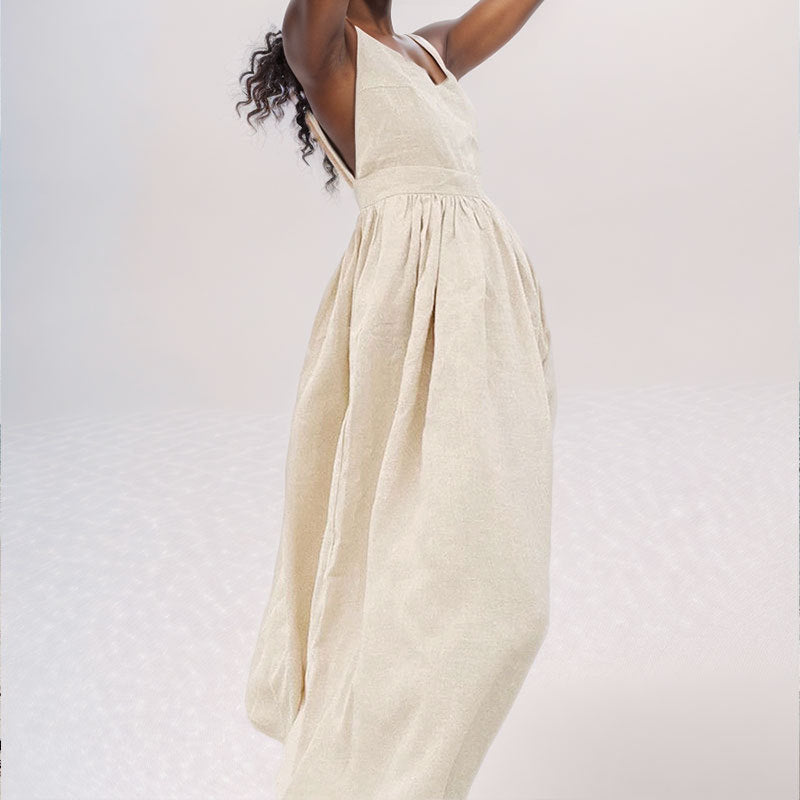 Robe Longue d’Été Échancrée