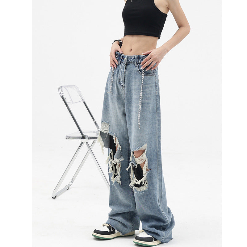 Jean Large Déchiré Femme – Léger et Stylé