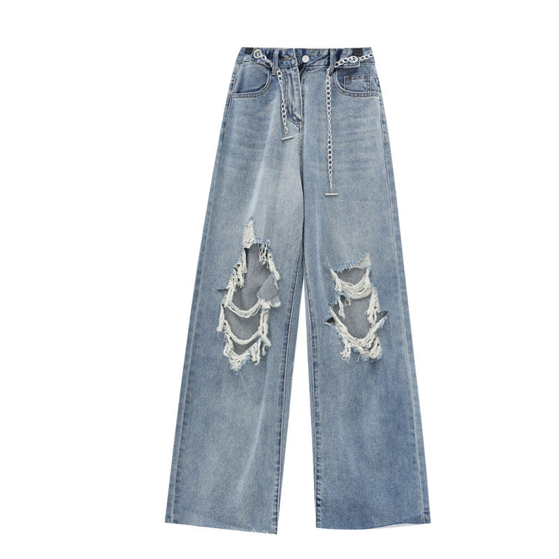 Jean Large Déchiré Femme – Léger et Stylé