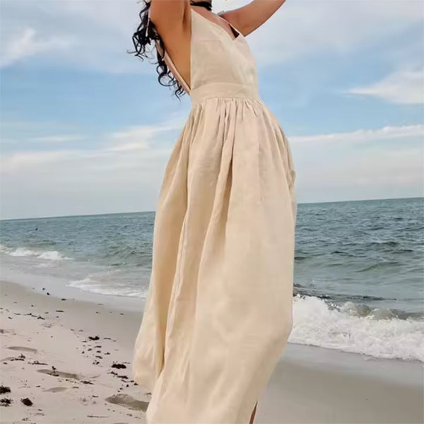 Robe Longue d’Été Échancrée