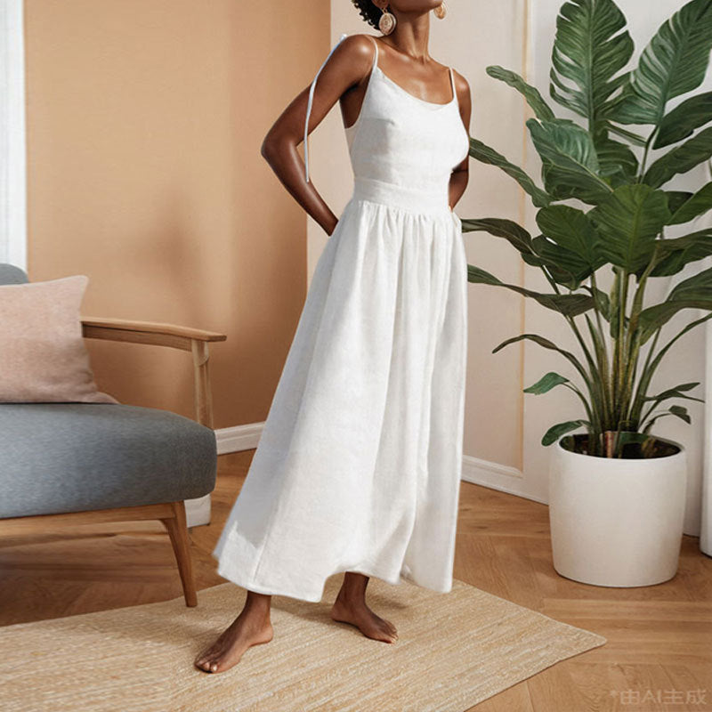Robe Longue d’Été Échancrée