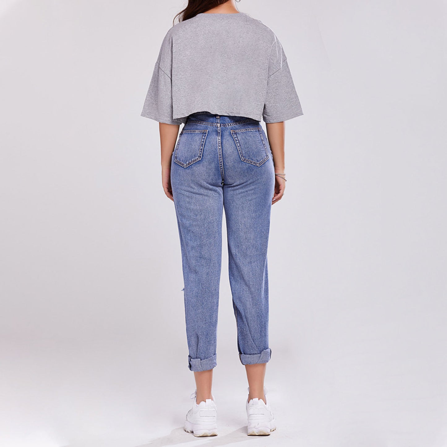Jean Droit Taille Haute Sculptant