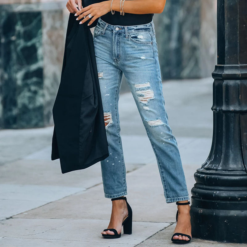 Jean Droit 7/8 Washed – Élégance Décontractée, Esprit Urbain