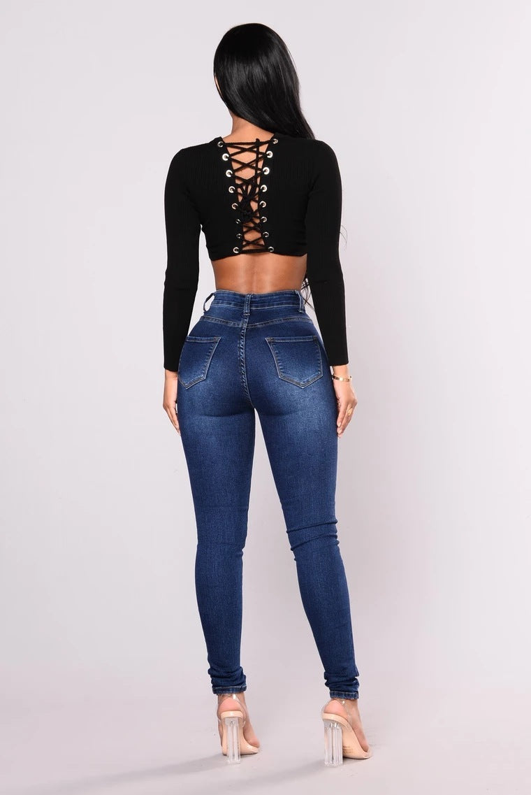 Jean Skinny Taille Haute Stretch