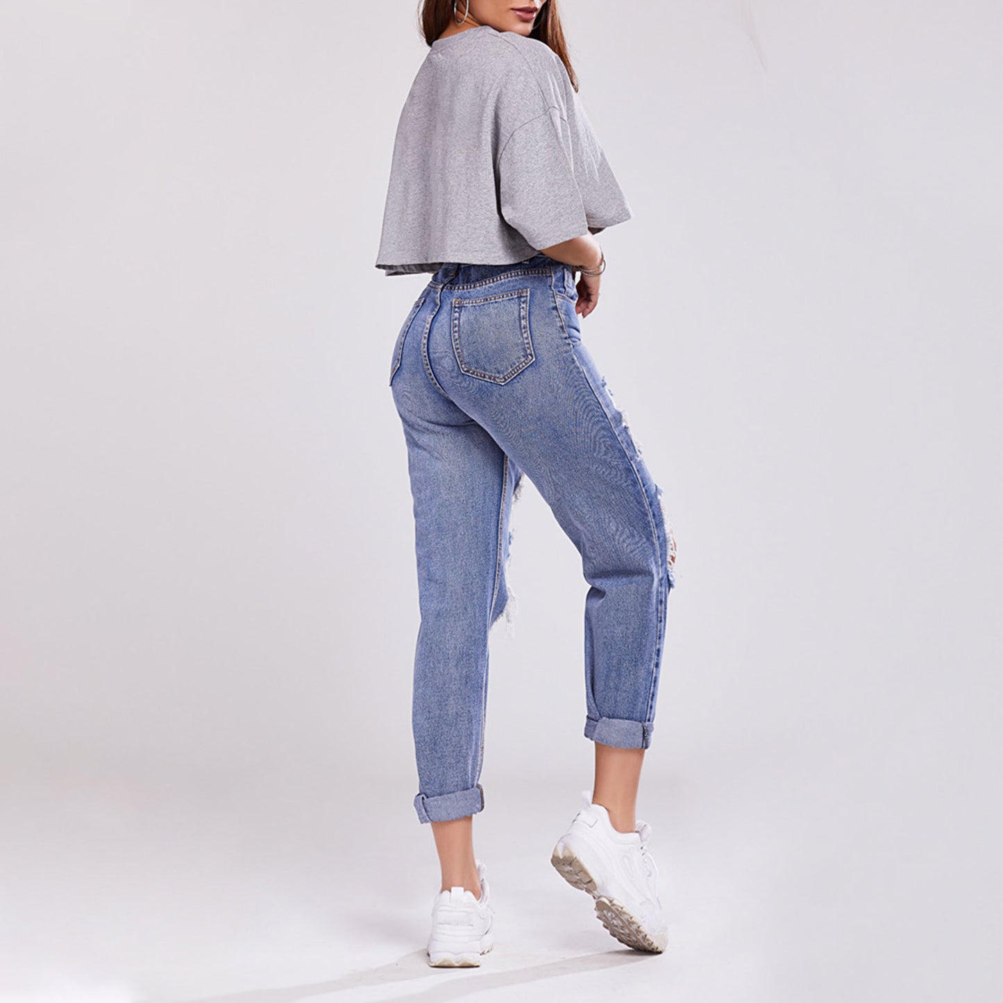 Jean Droit Taille Haute Sculptant