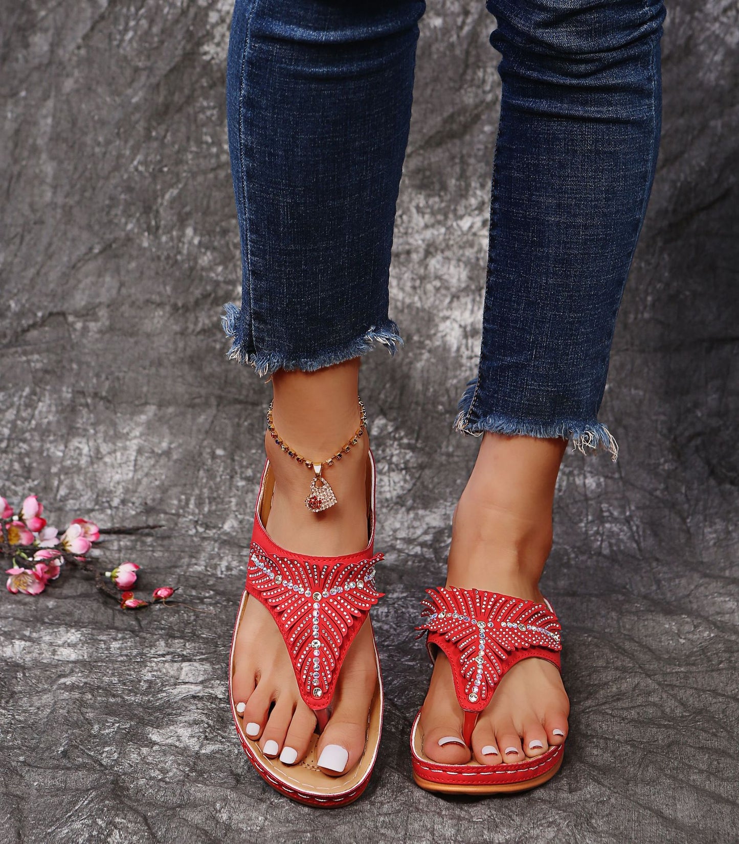 Sandales Compensées Strass Grandes Tailles