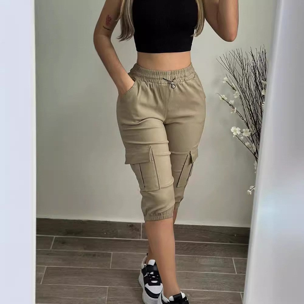 Pantalon Femme Cropped Multi-poches