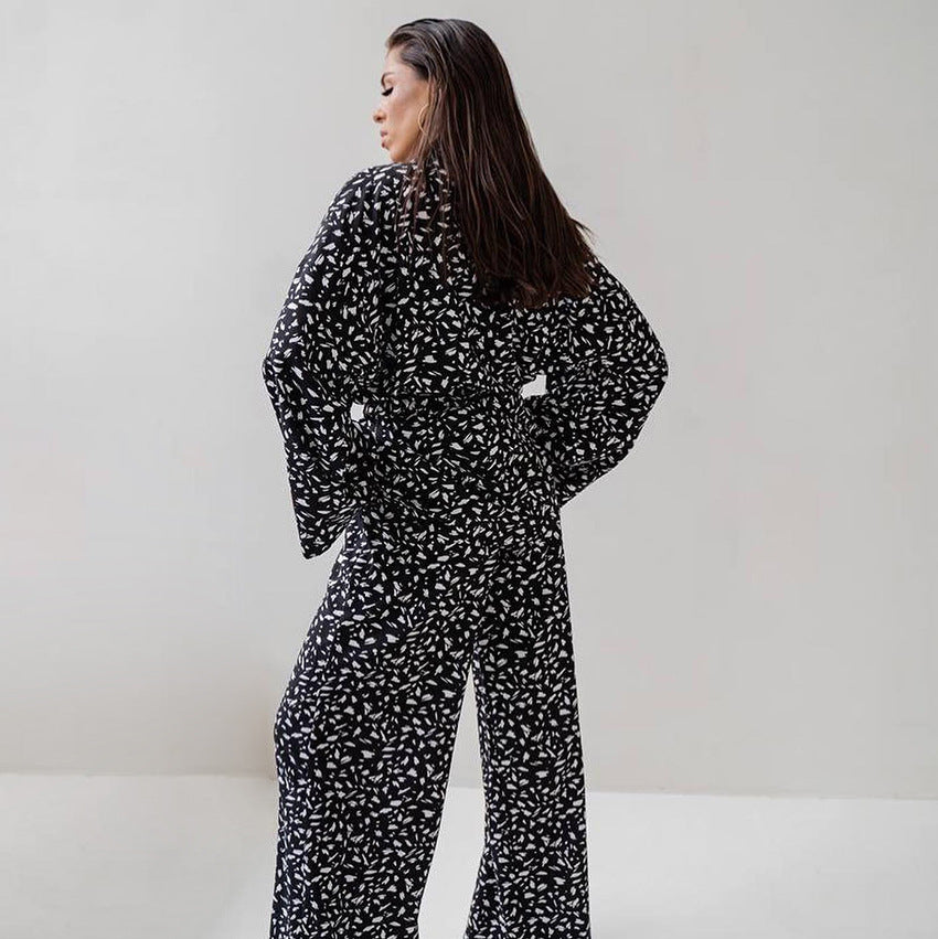 Pantalon Imprimé d'Automne à Manches Longues