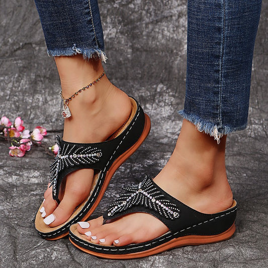 Sandales Compensées Strass Grandes Tailles