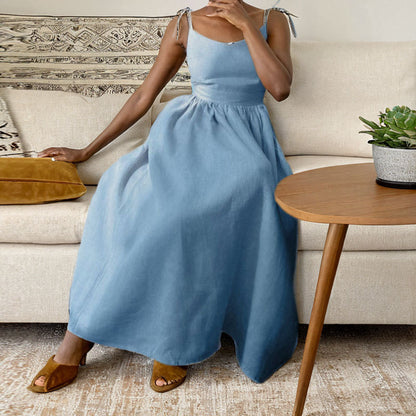 Robe Longue d’Été Échancrée