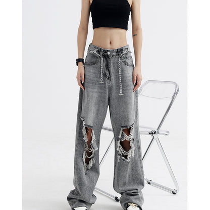 Jean Large Déchiré Femme – Léger et Stylé