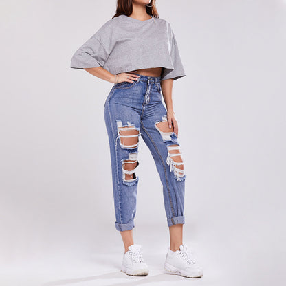 Jean Droit Taille Haute Sculptant