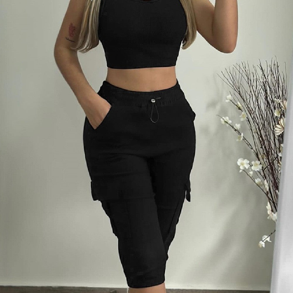 Pantalon Femme Cropped Multi-poches
